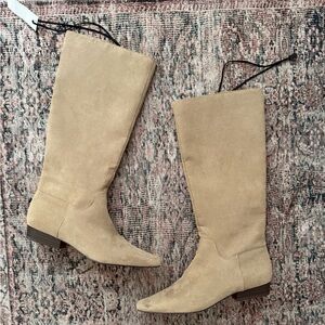 Loft Tall Soft Brown Suede Below Knee Boots 7.5